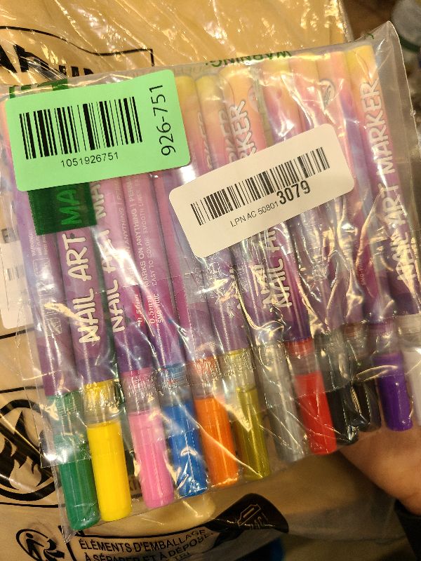 Photo 1 of 12 Color Acrylic Paint Pen Set, Kalolary Nail Art Polish Pens Nail Point Graffiti Dotting Pen Drawing Painting Liner Brush for DIY Nail Art Beauty Adorn Manicure Tools