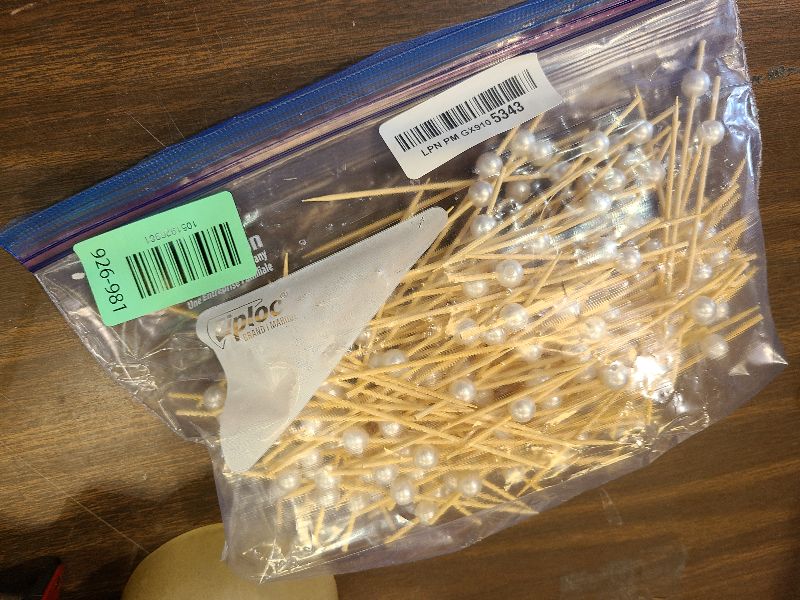 Photo 1 of  Cocktail Picks,White Pearl Fancy Toothpicks for Appetizers,4.7 Inch Long Decorative Bamboo Cocktail Skewers Sticks for Wedding Decor Bridal Shower Decorations,Charcuterie Boards Accessories