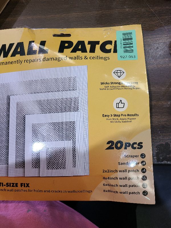 Photo 1 of 20 Pack Drywall Patch, 2/4/6/8 Inch Drywall Repair Patch, Large Hole Patch Repair for Drywall, Quick & Easy Wall Repair, Use with Wall Filler & Spackle