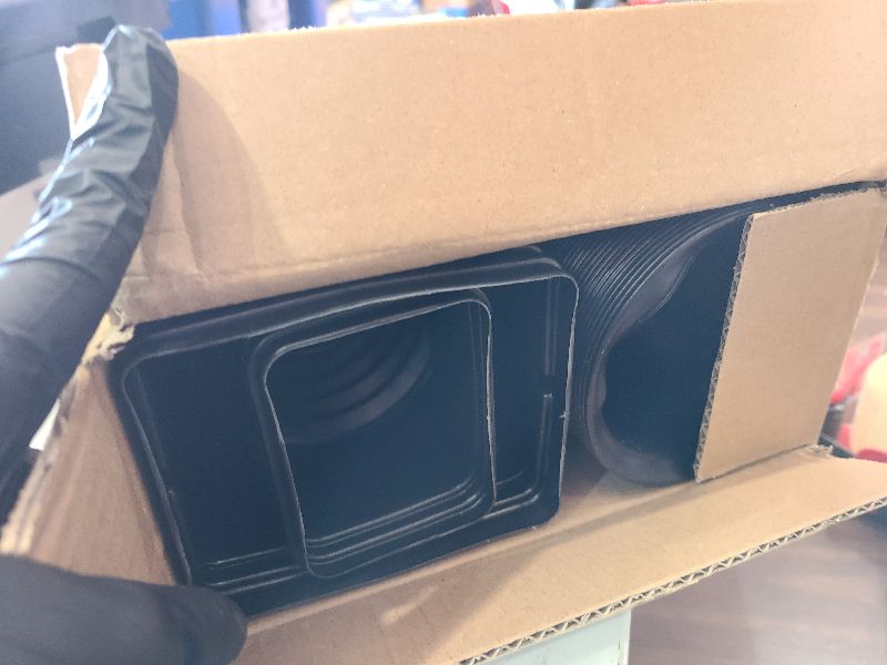 Photo 1 of 2 Pack Rain Gutter Downspout Extensions Flexible,Down Spout Extender Diverter Extendable from 21 to 68 in,Screws for Included,Black