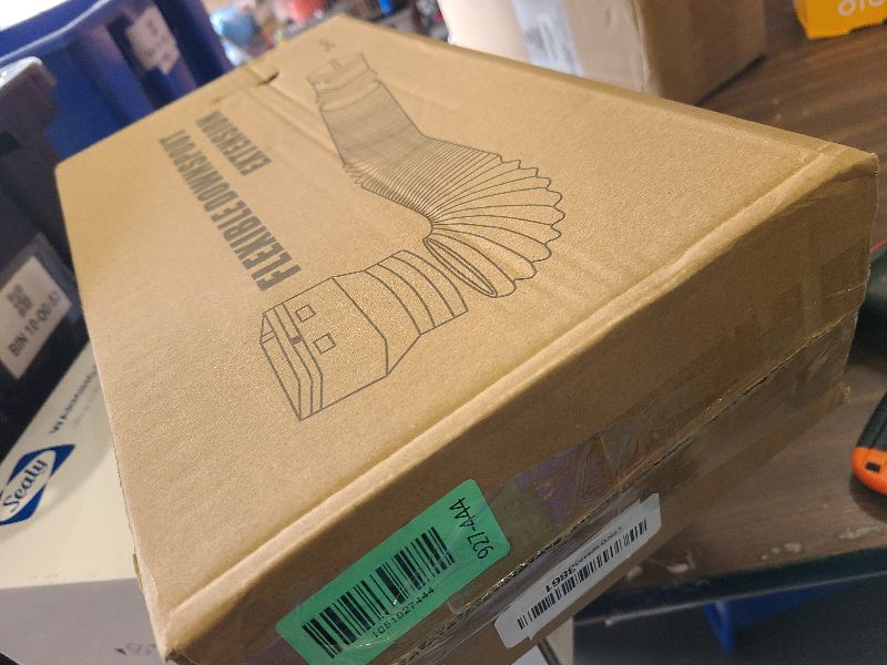 Photo 1 of 2 Pack Rain Gutter Downspout Extensions Flexible,Down Spout Extender Diverter Extendable from 21 to 68 in,Screws for Included,Black