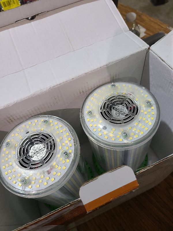 Photo 1 of 2 Pack 150W LED Corn Light Bulb 225000LM 5000K Daylight Super Bright LED Corn Bulbs, E26/E39 Base Light Bulb for Warehouse, Workshop, Garage, High Bay Indoor Outdoor Lighting