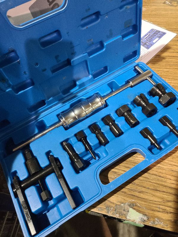 Photo 1 of 12pcs Blind Hole Bearing Puller Set Internal Bearing Extractor Puller Kit Motorcycle Bicycle Wheel Bearing Removal Tool Slide Hammer Pilot Insert Inner Bearing Puller Tool with Expanding Collet 8-32MM