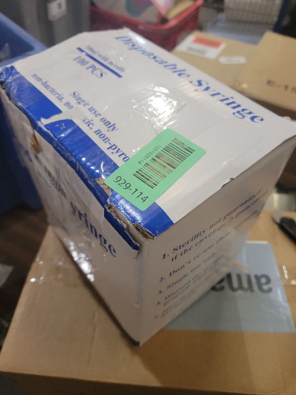 Photo 1 of 100 Pack - 10ml/cc Luer Lock Plastic Syringe with Needle 18Ga, Lab Measuring Tools for Industrial Dispensing, Science Lab and Plant Injection Supplies