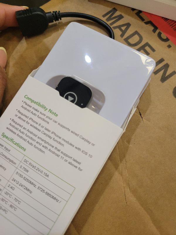 Photo 1 of 2026 Upgraded Wireless CarPlay Adapter - Fast Auto-Connect, Stable Connection, Mini Size Plug & Play Adapter for iPhone & Android Auto Compatible Cars