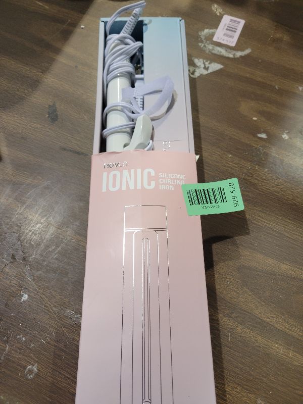 Photo 1 of 1.5 Inch Extra Large Curling Wand for Long Hair - Ceramic Tourmaline Barrel with 40000000 Negative Ions, 2 Clips & Heat-Resistant Glove