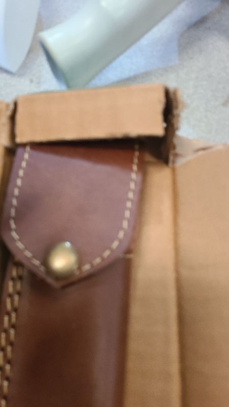 Photo 1 of 10 Inch Beautiful Custom Handmade forged damascus steel Folding Sharp Edge blade Razor knife edc with Leather sheath rose wood handle knives - 9337