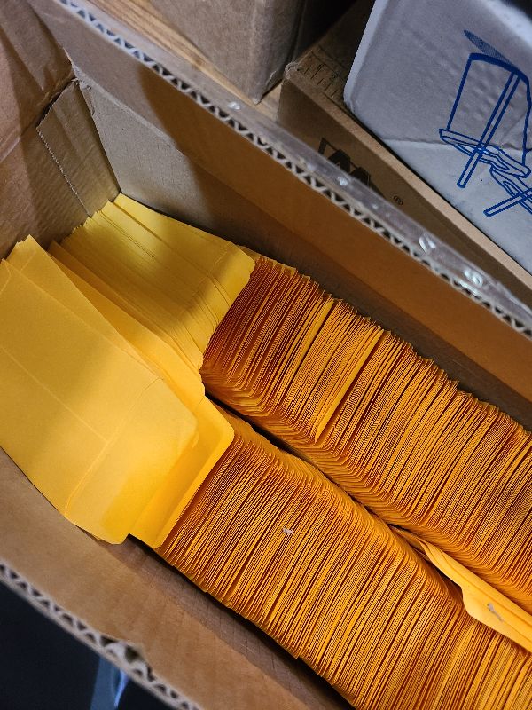Photo 1 of 1000 Pack Small Coin Envelope 4.25x 2.5in Gold Kraft Money Envelope Small Cash Envelopes Mini Key Envelopes with Gummed Flap for Home and Office Use