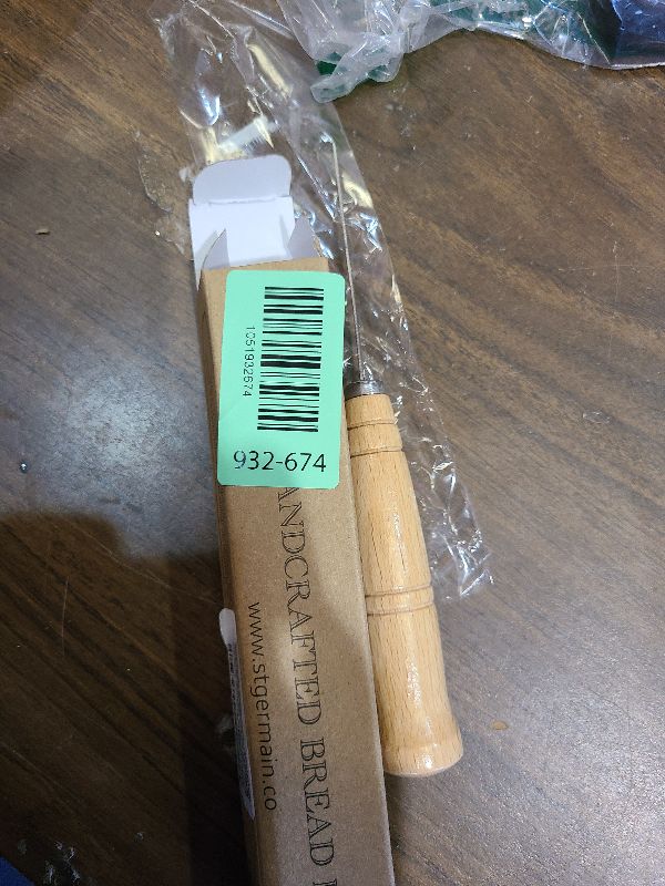 Photo 1 of "SAINT GERMAIN Premium Hand Crafted Bread Lame for Dough Scoring Knife, Lame Bread Tool for Sourdough Bread Slashing with 10 Blades Included with Replacement with Authentic Leather Protector Cover"