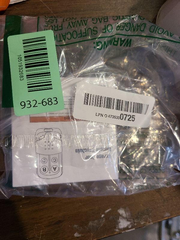 Photo 1 of 2 Pcs Universal Garage Door Opener Remote Keychain 4-Button Programmable Compatible with Liftmaster Chamberlain Craftsman Opener with Purple Yellow Red Orange Green Learn Button