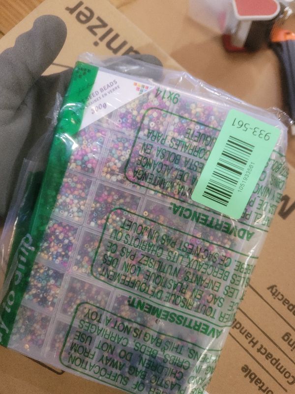 Photo 1 of 12500pcs John Bead Assorted Glass Seed Beads 8/0, 24 Metallic Mixed Colors Round Bead for DIY Crafts Jewelry Making Bead Box