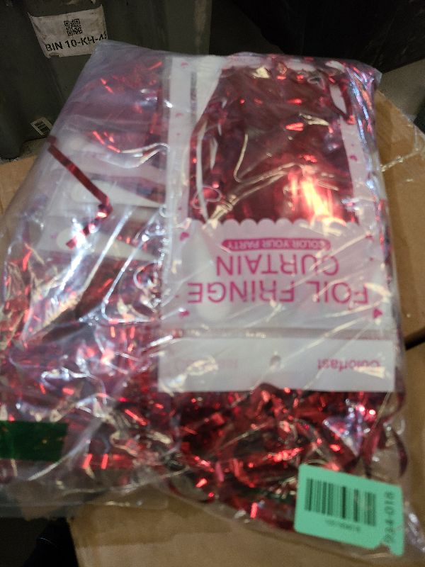 Photo 1 of 10 Pack Red Streamers Party Backdrop Christmas Decorations Foil Fringe Backdrop Curtains Carnival Casino Theme Birthday New Year Holiday Celebration Bachelorette Party Decorations Supplies