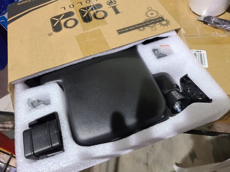 Photo 1 of 10L0L Golf Cart Mirror, No Drilling Extra Large Side View Mirror Universal for Yamaha, Club Car, EZGO, Folding Side Rear View Mirrors Adjustable 180 Degree