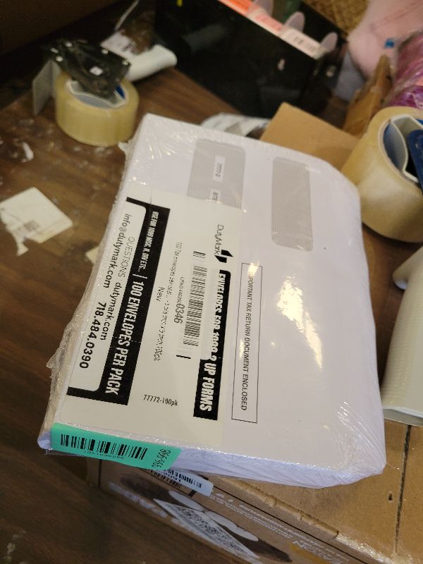 Photo 1 of 100 Tax 1099 Envelopes Self-Seal For 1099 MISC, 1099-R & DIV - INT, 1095, 1098, Double-Window Security tinded, For Quickbooks or Tax Software - 5 5/8 Inch x 9 Inch, 100 Envelopes