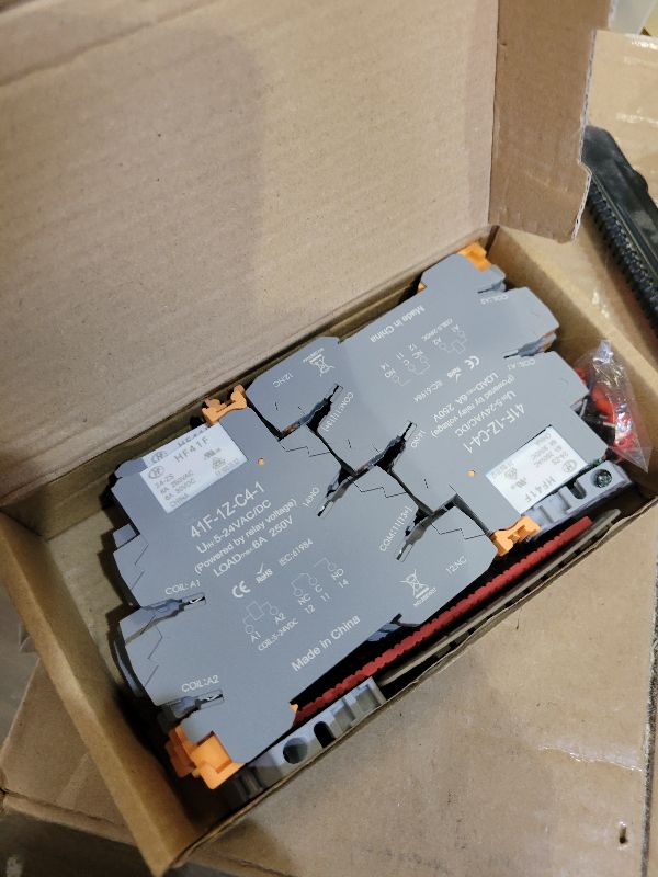 Photo 1 of (10pcs) 24V Relays,din Rail,24V Coil dc/ac,Silm,PLC Signal Relay,HF41F/12-ZS 5 Pin 1NO 1NC 6A SPDT with LED Indicator SPDT with Jumper with Socket Base,24 Volt Relay dc,Load MAX 6A 250VAC/30VDC