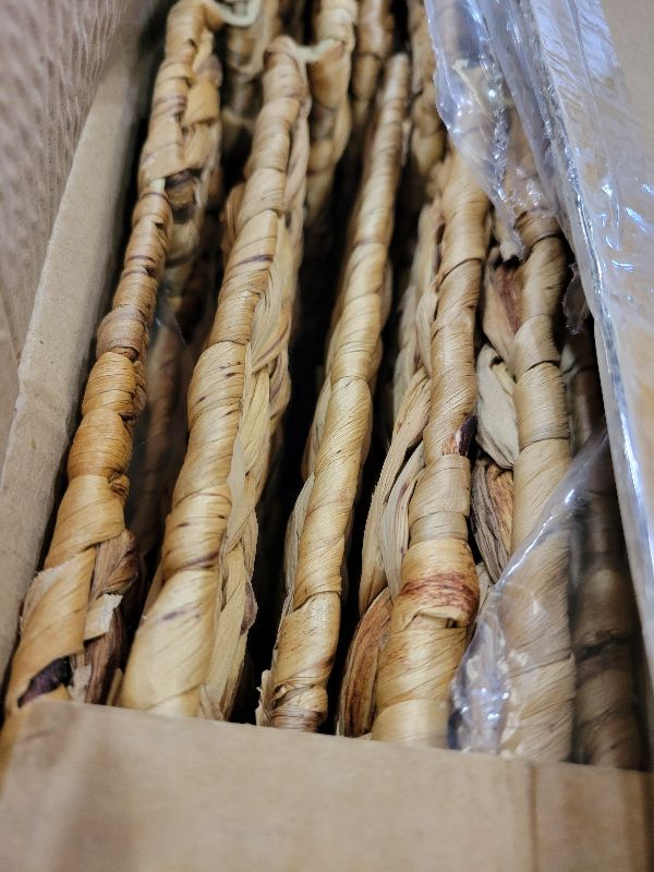 Photo 1 of 11x11x11in Water Hyacinth Storage Baskets, 11 Inch Cube Storage Bins, Woven Baskets for Storage, Wicker Storage Basket for Shelves Set of 3