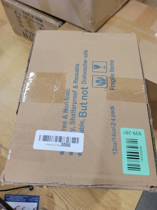 Photo 1 of 24 Pack Pink Plastic Wine Cups, 14oz Disposable Stemless Ribbed Wine Glasses, Cute Clear Unbreakable Outdoor Cocktail Glasses, Heavy Duty Plastic Drinking Cup for Galentine Wedding Party Mimosa Bar