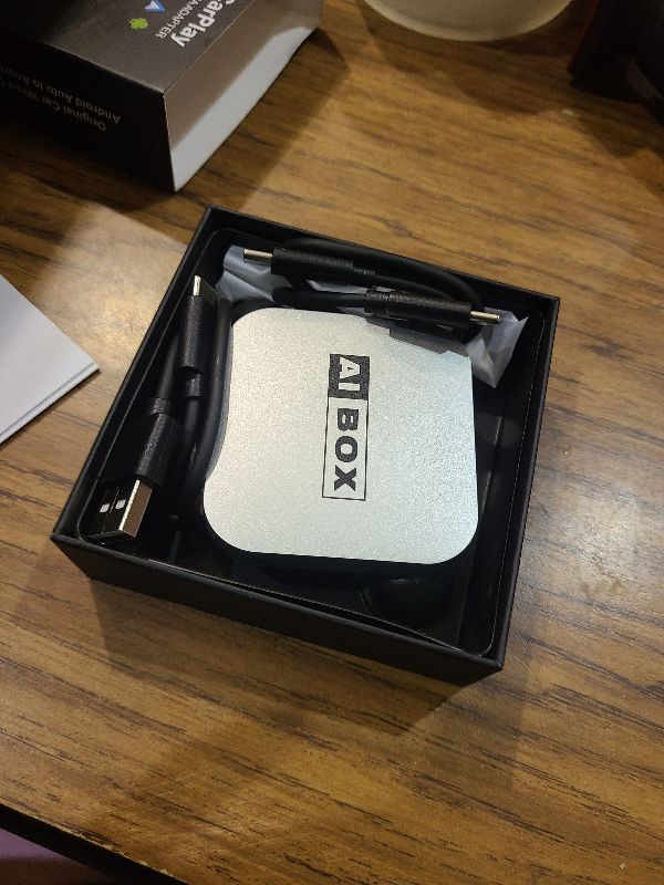 Photo 1 of 2-in-1 Wireless CarPlay Adapter & Android Auto with Netflix/YouTube/Tiktok, Mini Car Play Wireless Adapter for iPhone, Plug & Play Magic AI Box Fit for Cars with Wired CarPlay/Android Auto