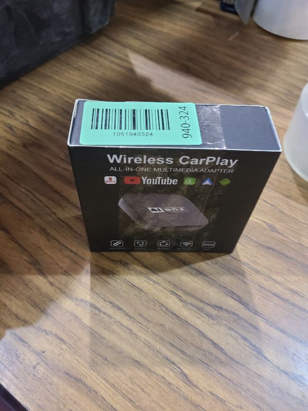 Photo 1 of 2-in-1 Wireless CarPlay Adapter & Android Auto with Netflix/YouTube/Tiktok, Mini Car Play Wireless Adapter for iPhone, Plug & Play Magic AI Box Fit for Cars with Wired CarPlay/Android Auto