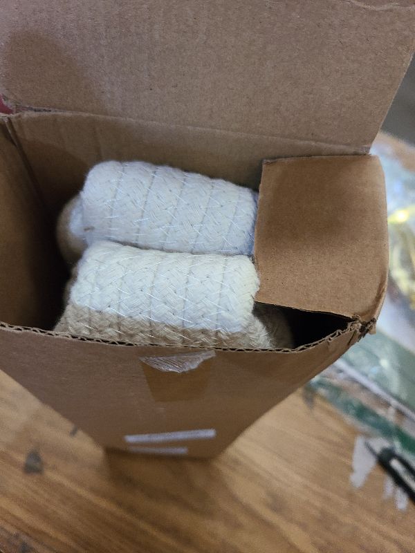 Photo 1 of 2 Pack Small Woven Basket with Gift Bags and Ribbons, Empty Decorative Gift Chest Box, Cute Baby Gift Basket for Nursery, Cotton Rope Room Shelf Storage Basket with Handles, All 12"x 8"x 5",White