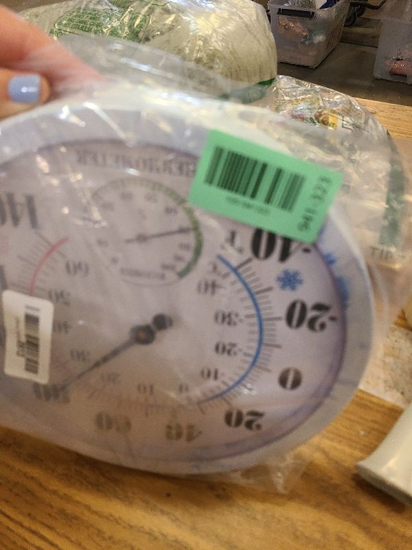 Photo 1 of 10'' Indoor Outdoor Thermometer Hygrometer, Wall Thermometer Hygrometer Analog, Battery Free Outdoor Thermometer Large Numbers, Decorative Room Thermometer Indoor