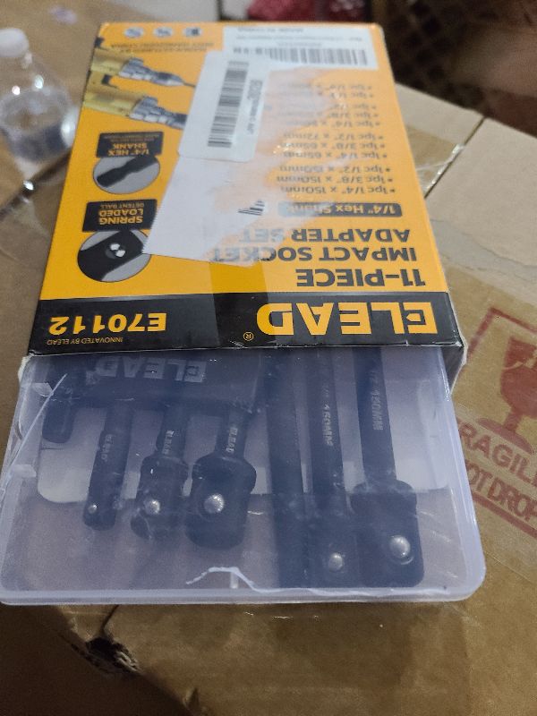 Photo 1 of 11-Piece Impact Socket Adapter Set, 1/4-Inch Hex Shank, 1/4" 3/8" 1/2" Impact Socket Driver Set, Drill Sockets Extension Bit, Sockets Driver Adapter, Drill Extension with Holder