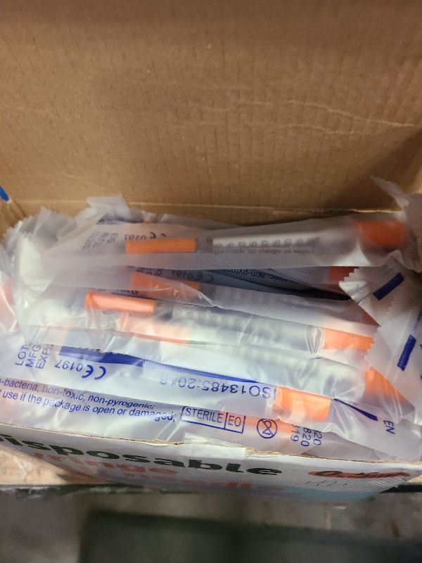 Photo 1 of 0.5ML Syringe, Lab Supplies Syringes 30G 5/16 Inch, Individually Wrapped, Pack of 100