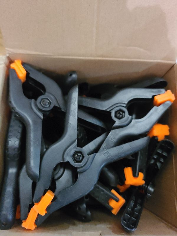 Photo 1 of 24 Pack 3.5 inch Plastic Spring Clamps, Black Heavy Duty Clips, Backdrop Clips, Plastic Clamps for Crafts, Backdrop Stand, Woodworking, Photography