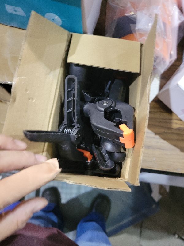 Photo 1 of 10 Pack Spring Clamps Heavy Duty - Assorted Sizes Spring Clips Plastic 6.5 Inches, 4.5 Inches, 3.5 Inches Set - Backdrop Clips Small Clamps For Crafts Woodworking Background