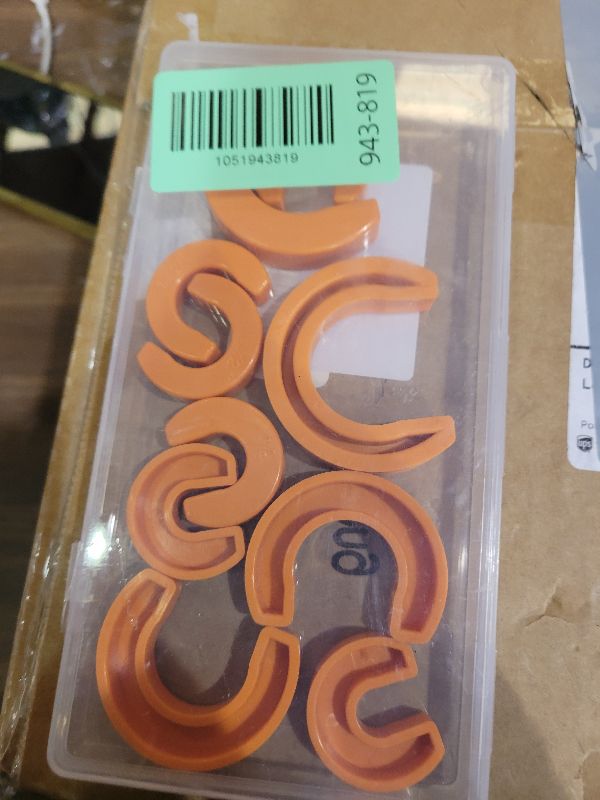 Photo 1 of 10 Pieces Disconnect Clips Fitting Slip Removal Tools Push-fit Disconnect Tools for Easily Removing Push-fit Fitting (1/4 Inch, 3/8 Inch, 1/2 Inch, 3/4 Inch, 1 Inch, Orange)