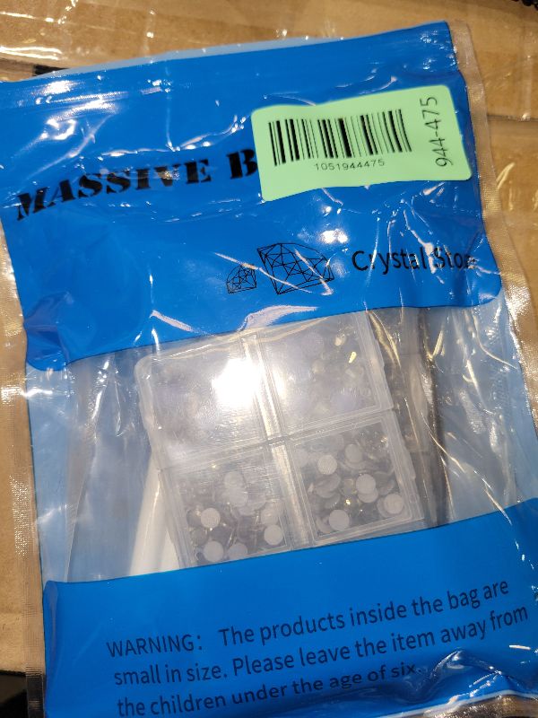 Photo 1 of 10000Pcs 2-Boxes Mixed Size Hot Fix Round Crystals Gems Glass Stones Hotfix Flat Back Rhinestones with Tweezers and Picking Pencil (Black Diamond)