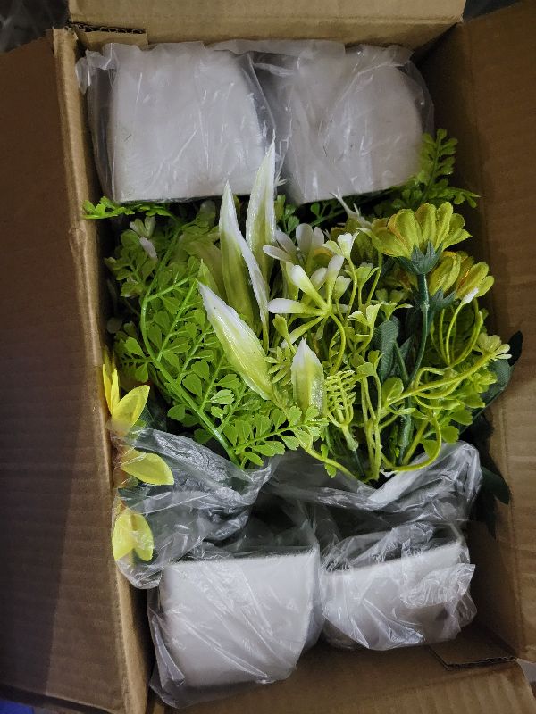 Photo 1 of 12 Pcs Artificial Sunflower Potted Plants Table Centerpieces Spring Summer Sunflowers with Plastic Pot Artificial Flower Arrangement Wedding Party Decoration Rustic Kitchen Decor (Sunflower Style)