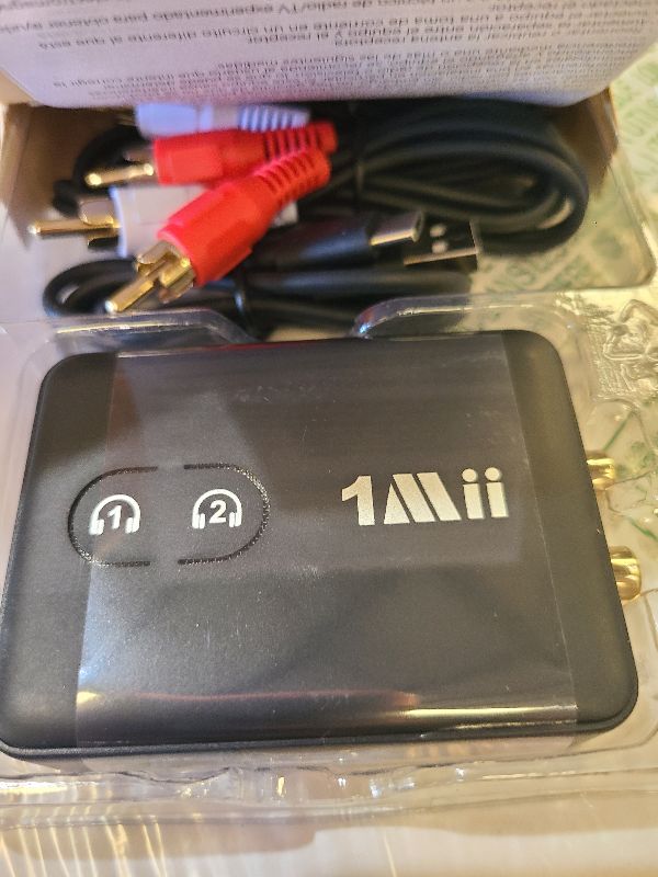 Photo 1 of 1Mii RCA Bluetooth 5.3 Adapter for TV, 3.5mm AUX Bluetooth Transmitter Receiver for 2 AirPods or Headphones, Home Stereo, Speakers, Projector, Treadmills, PC, with Volume Control, aptX Low Latency