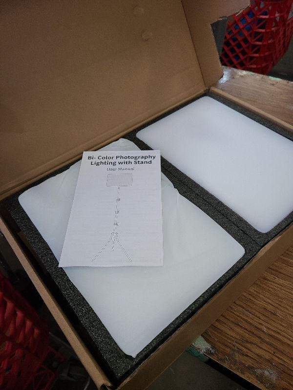 Photo 1 of 2 Packs LED Video Light with 63" Tripod Stand, QEUOOIY 20W Bi-Color Photography Lighting Kit, Dimmable 2500-8500K Studio Conference Light, Built-in 8000mAh Battery for YouTube/TikTok/Vlog/Streaming