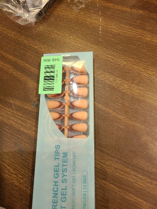 Photo 1 of 150Pcs French Gel Nail Tips Almond, Vansiho Medium Nail Tips, Pre-French Tips Press on Nails, Acrylic Fake Nails for Nail Art DIY 15 Sizes
