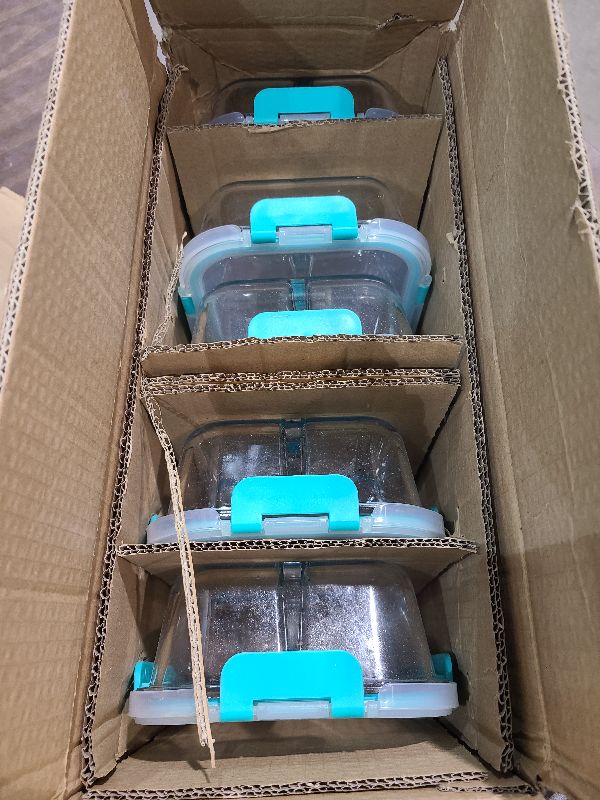 Photo 1 of [5-Packs, 36 Oz.] Glass Meal Prep Containers with Locking Lids Glass Food Containers,Airtight Lunch Container,Microwave, Oven, Freezer and Dishwasher (4.5 Cup, Green)