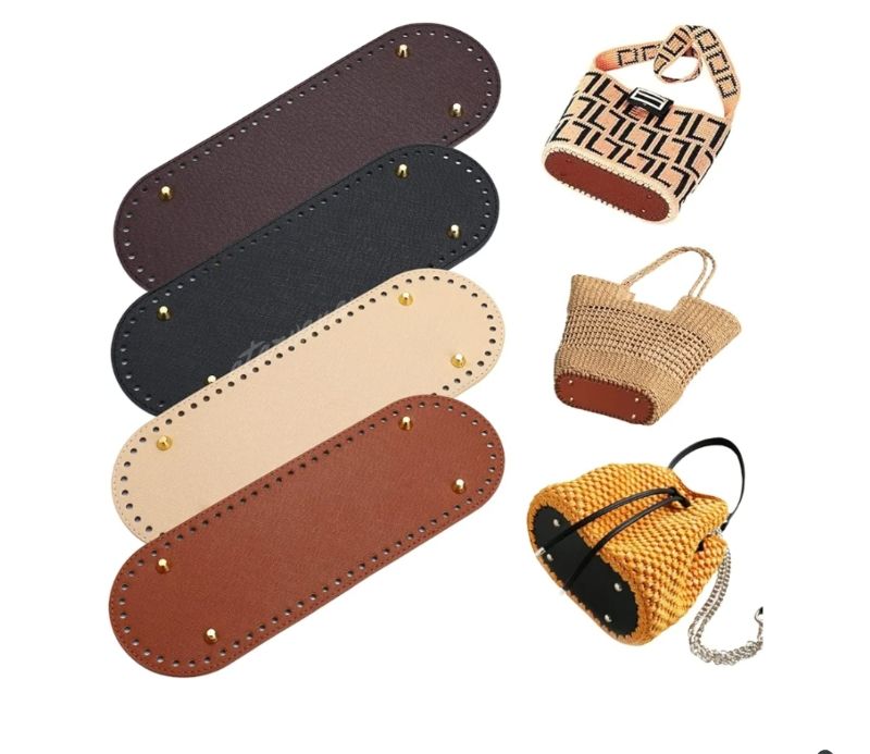 Photo 1 of  4 Colors 7.1x1.9" Bag Bottom Shaper Round Crochet Bag Bottom Leather Bag Shaper Pad for Bags Cushion Base with Holes Bag Shoulder Bags DIY Accessories