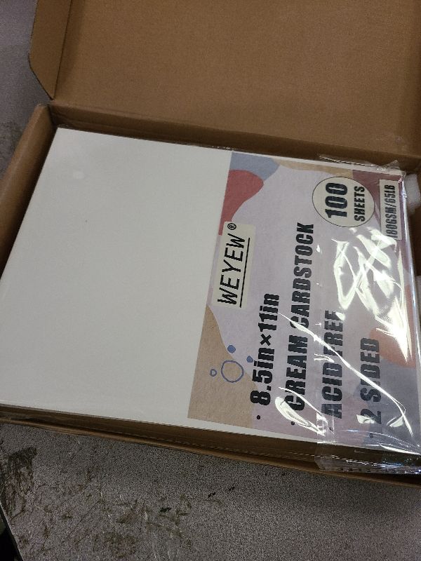 Photo 1 of 100 Sheets 65lb Cream Cardstock, 8.5" x 11", Printer Off-White Paper for DIY Craft Card Making Premium Card Stock Blank Invitation Paper Greeting Cards, 65LB Cover 180 GSM