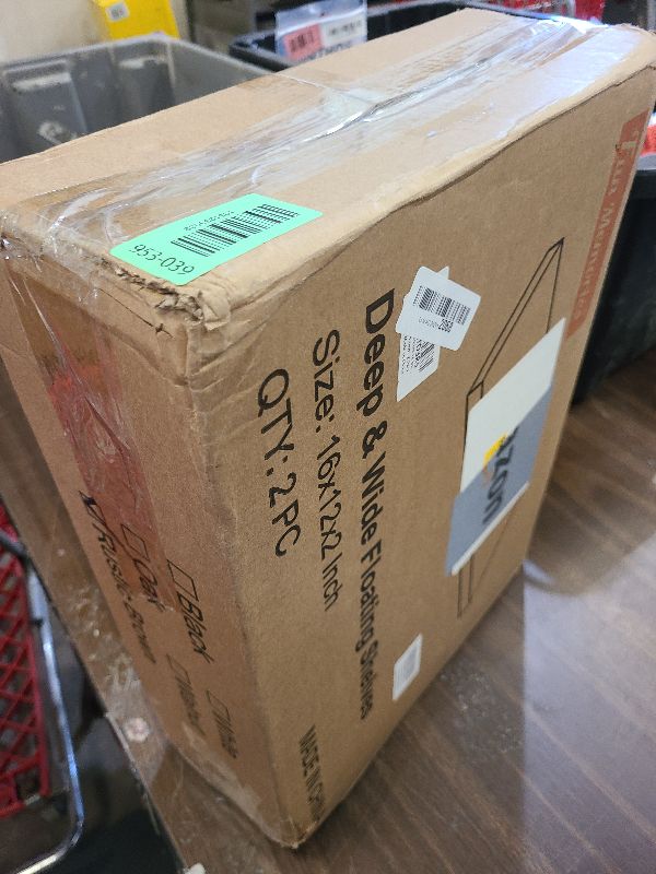 Photo 1 of 12 Inch Deep Floating Shelves, 16 x 12 Floating Shelf for Books, Rustic Wood Deep Wall Shelves for Home Storage & Display, 2" Thicked Shelves for Kitchen, Living Room, Bedroom, Rustic Brown, 2 Pack