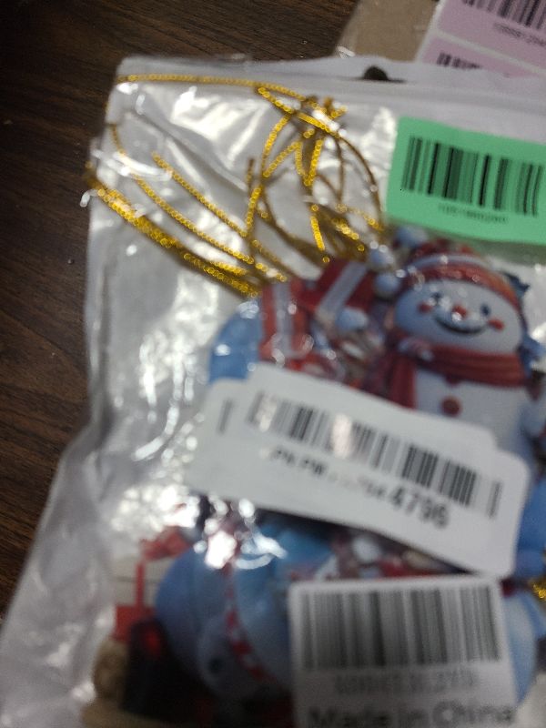 Photo 1 of 12 Pcs Christmas Tree Decorations Xmas Snowman Hanging Ornaments Cute Cartoon Snowmen Santa Claus Ornaments Designs Mini Acrylic Hanging Ornament Christmas Tree Ornaments for Holiday Party Decor