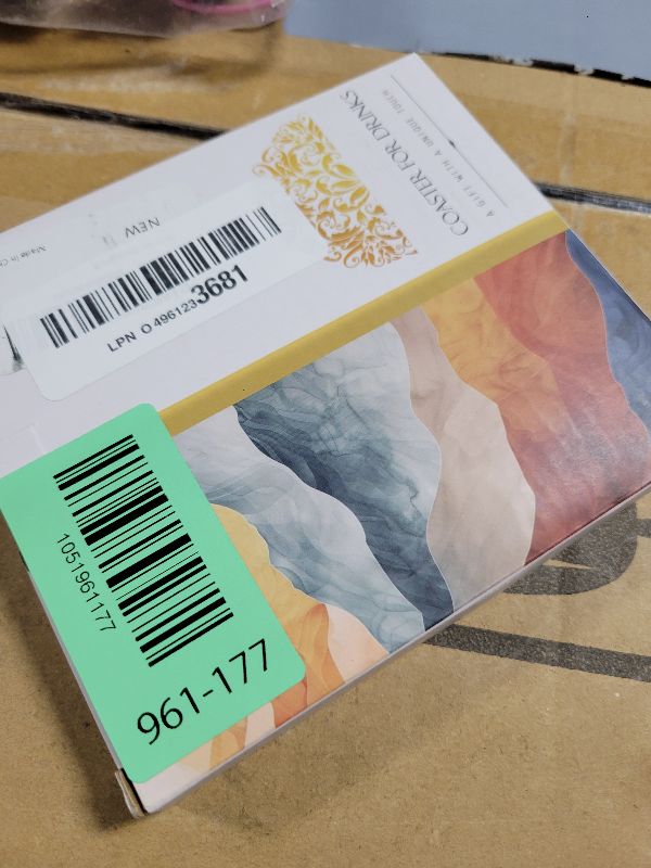 Photo 1 of 2 Pack Ceramic Coasters for Drinks – Absorbent Stone Coaster with Non-Slip Cork Back, Heat-Resistant & Durable for Coffee Table & Desk, Aesthetic Home & Office Decor (Stained Glass)