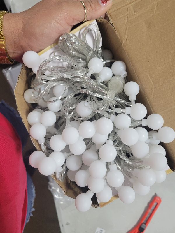 Photo 1 of 100ft Globe String Lights Indoor Outdoor Waterproof, 200 LED Christmas fairy Lights Plug in with Remote, Connectable Hanging Lights for Bedroom Classroom Camping Patio Wedding Garden Decor, Warm White