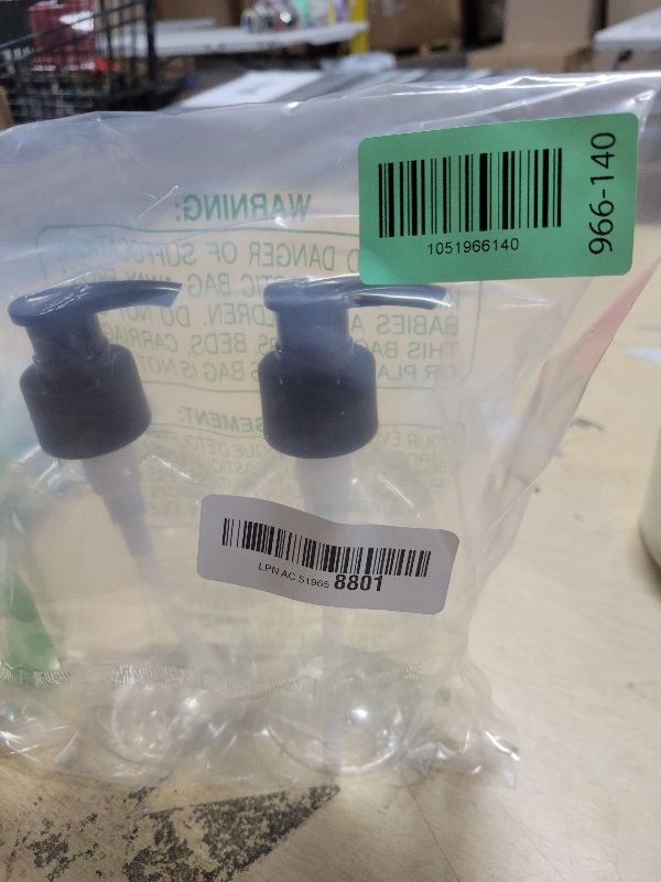 Photo 1 of 10 Ounce Clear Plastic Pump Bottle Dispenser, Refillable Empty Bottle Container with Pump for Essential Oil Soap Lotion Shampoo, 2 Pcs