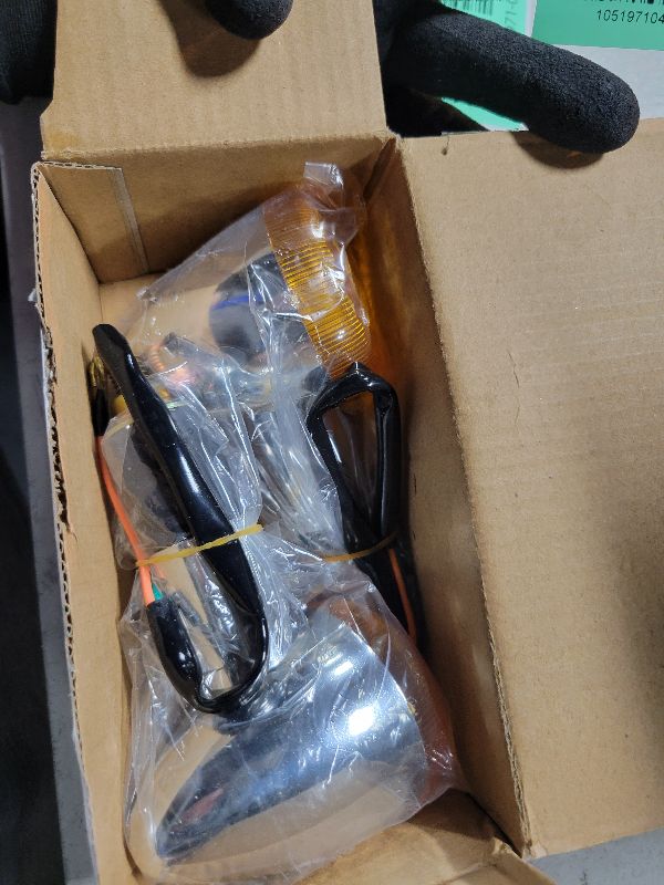 Photo 1 of 2 Pack Motorcycle Turn Signal Lights Blinker Indicator Light Front Rear Replacement for Honda Suzuki Amber Chrome