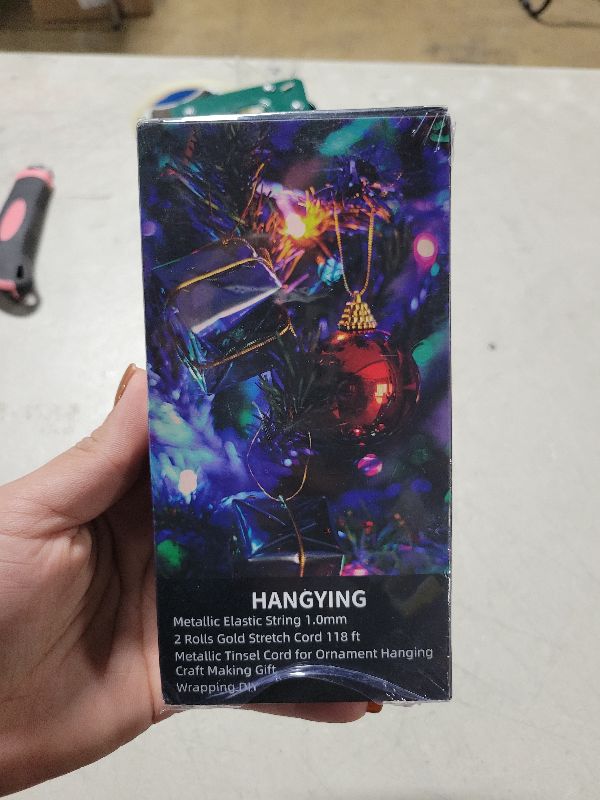 Photo 1 of 2 Rolls Metallic Elastic Cords Elastic String Gold Stretch Cord Metallic Tinsel Rope for Craft Making Gift Wrapping, Jewelry Making Hair Braids Bracelets, Christmas Crafts DIY 1.0 mm 118 ft