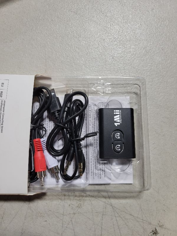 Photo 1 of 1Mii Bluetooth 5.3 Transmitter Receiver for TV to Wireless Headphones, Dual Link aptX Adaptive/Low Latency/HD Audio, Aux Bluetooth Audio Receiver Adapter for Home Stereo, Airplane, Boat, Gym
