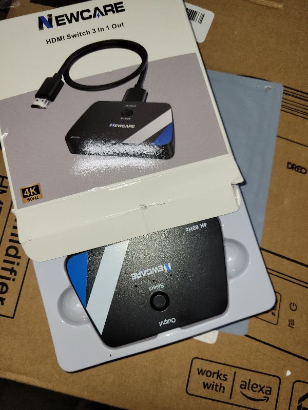 Photo 1 of [Upgrade] HDMI Switch 3 in 1 Out, 4K@60Hz HDMI 2.0 Switch Splitter with 2.6FT Long HDMI Cable, 3-Port HDMI Switcher Selector, Supports 4K 30Hz 3D 1080P HDCP2.2 for PS5 Xbox DVD Player Fire Stick PC
