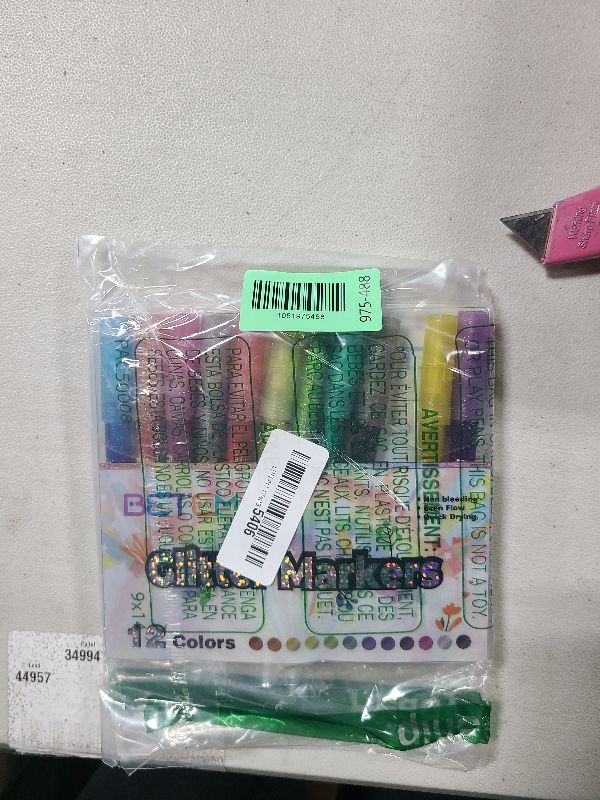 Photo 1 of 12 Colors Glitter Nail Art Pens Set, 3D Quick-Dry Water-based Ink Glitter Nail Art Markers DIY Manicure Kit for Home Salon Nail Designs, Glitter Pens Markers Nail Polish Pens Graffiti Dotting Pen