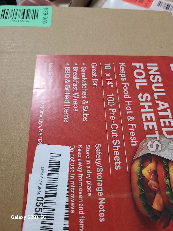 Photo 1 of 100 Sheets - Sandwich Wrapping Paper Sheets With Foil Backing - Burrito Wrappers Sandwich Paper Wraps - Food Wrapping Deli Wraps - 10.5 x 14 Inches