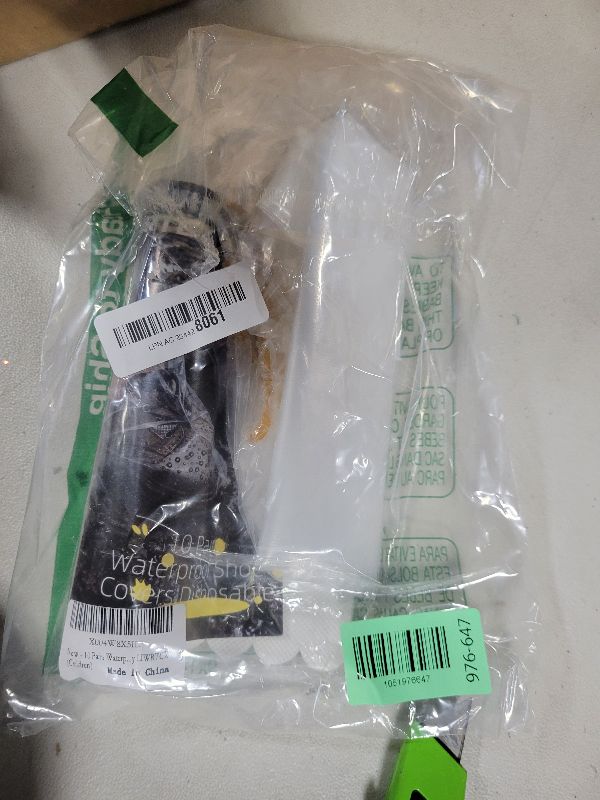 Photo 1 of 10 Pairs Waterproof Shoe Covers Disposable with 20 Anti-Slip Strips, Upgraded Non-Slip Overshoes for Rain & Snow, Heavy Duty Plastic Boot Protectors for Men Women by LIWRTCX (Children)